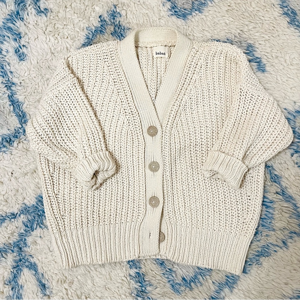 Babaa No18 Cardigan in Natural Spanish Cotton